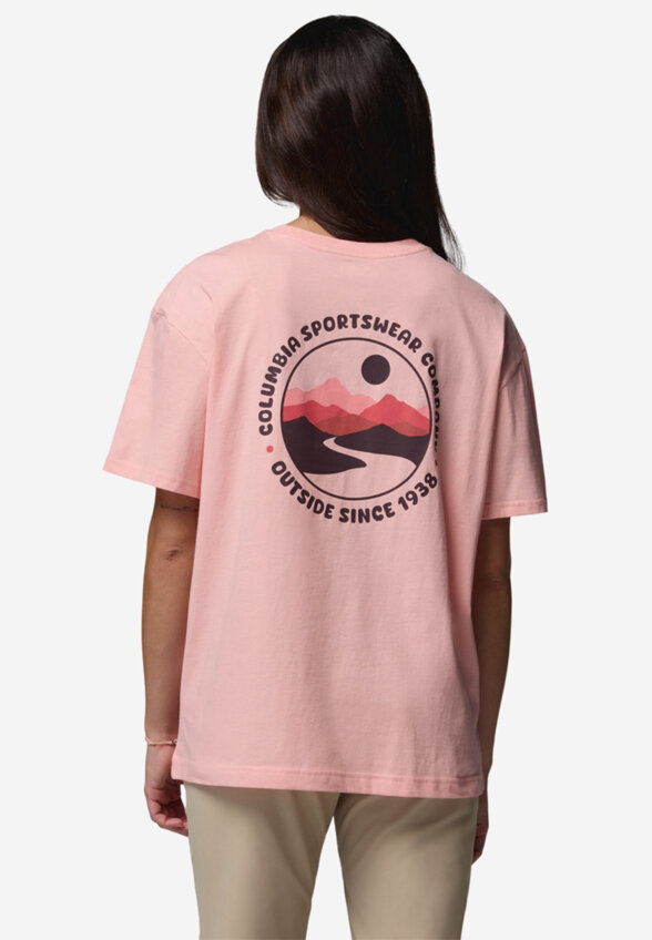 Футболка женская оверсайз Columbia Rolling Bend Graphic Oversized Tee, Розовый