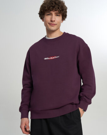 Свитшот мужской оверсайз Quiksilver Mercury Trident Crew, Красный женщинам