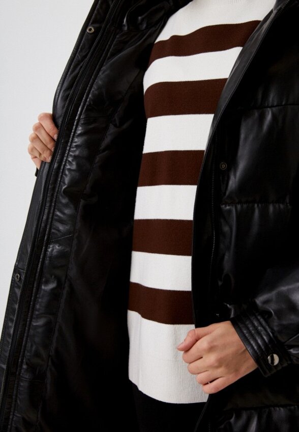 Куртка кожаная утепленная Снежная Королева