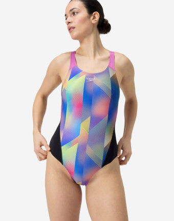 Купальник слитный женский Speedo Alov Digi, Черный женщинам