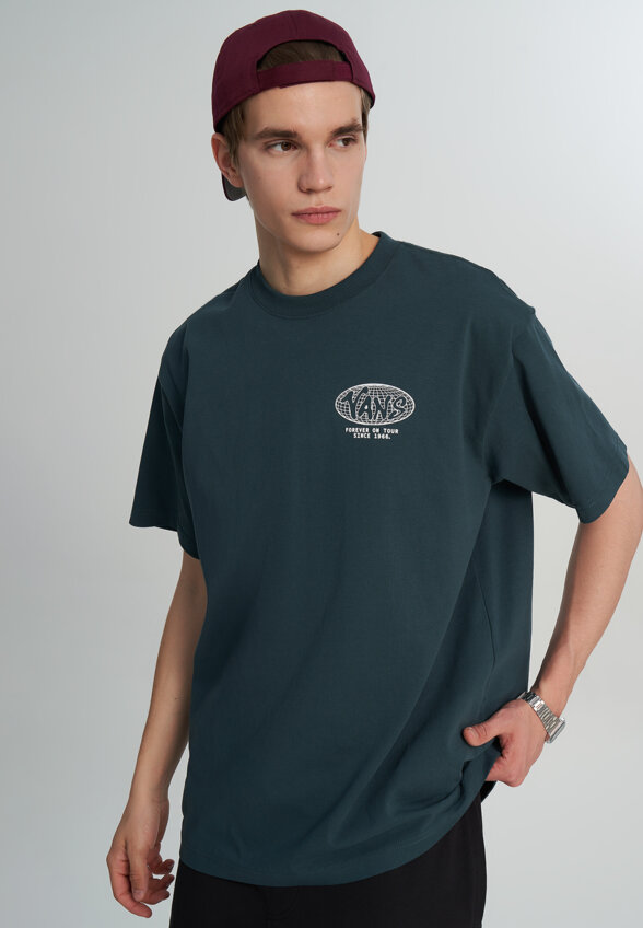 Футболка мужская Vans World Tour Loose SS, Зеленый