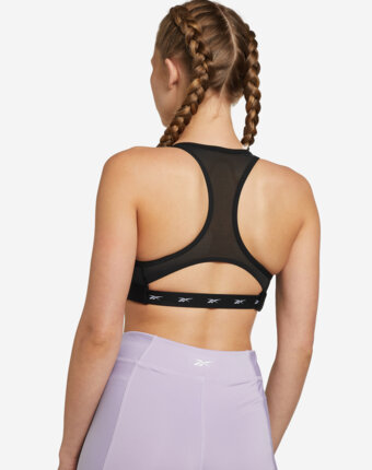 Топ бра спортивный Reebok Lux Vector Racer Bra, Черный женщинам