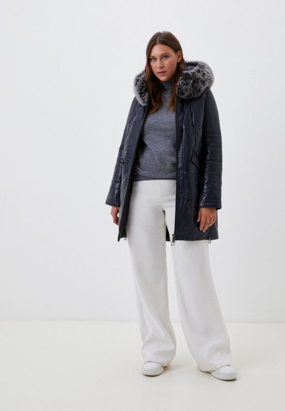 Куртка кожаная утепленная Снежная Королева