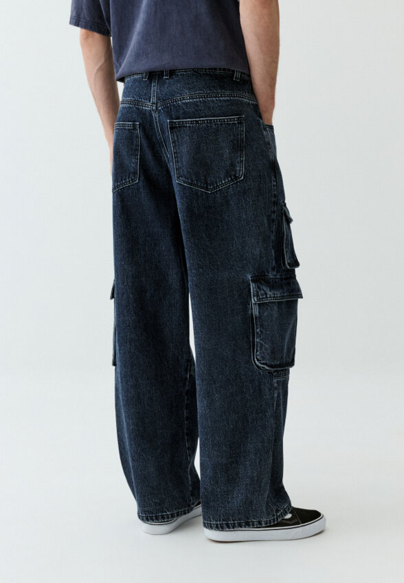 Джинсы карго GARMENT WASH