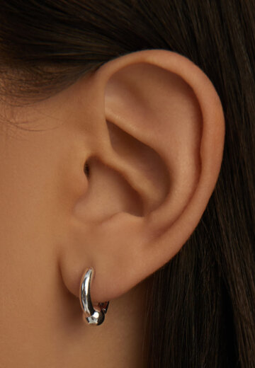 Серебряные серьги-конго с декоративным шариком MIESTILO  MIE