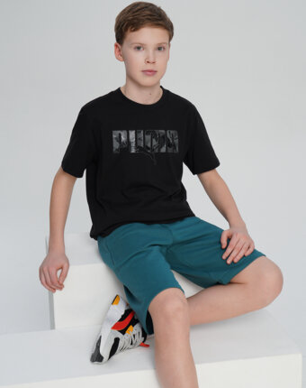 Футболка для мальчиков PUMA Ess Logo Lab Story 2, Черный женщинам