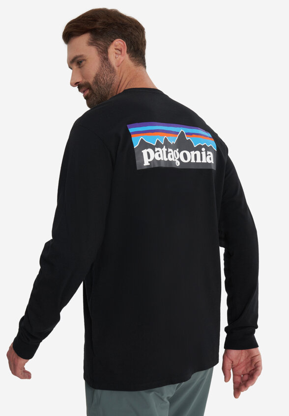 Лонгслив мужской Patagonia Logo, Черный