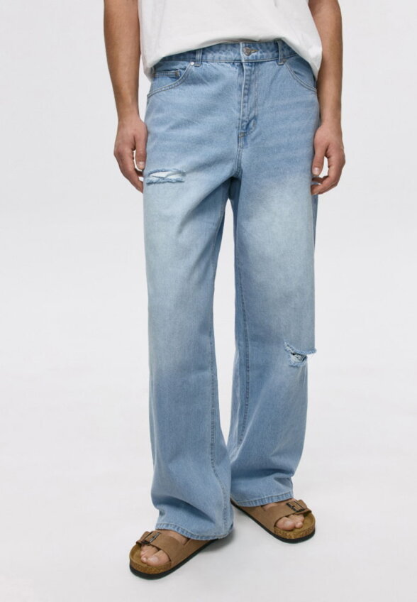 Рваные джинсы WIDE LEG
