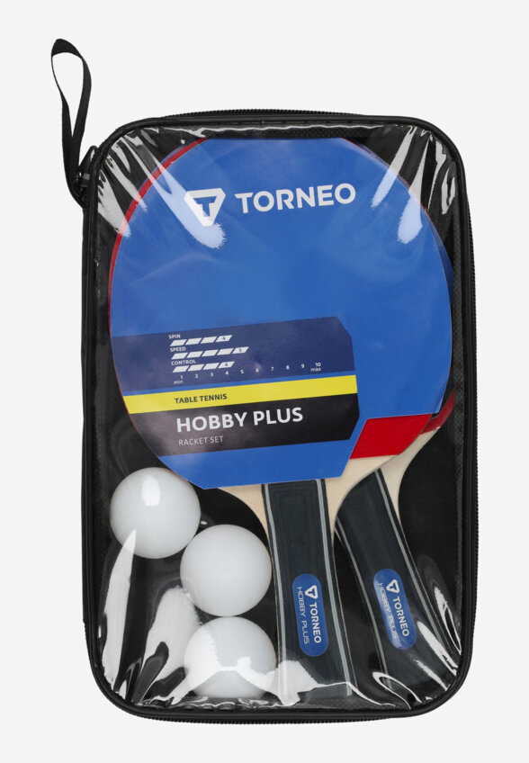 Набор для настольного тенниса Torneo Hobby Plus: 2 ракетки, 3 мяча, Мультицвет