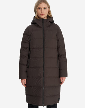 Пальто пуховое женское Jack Wolfskin Frozen Palace, Коричневый женщинам