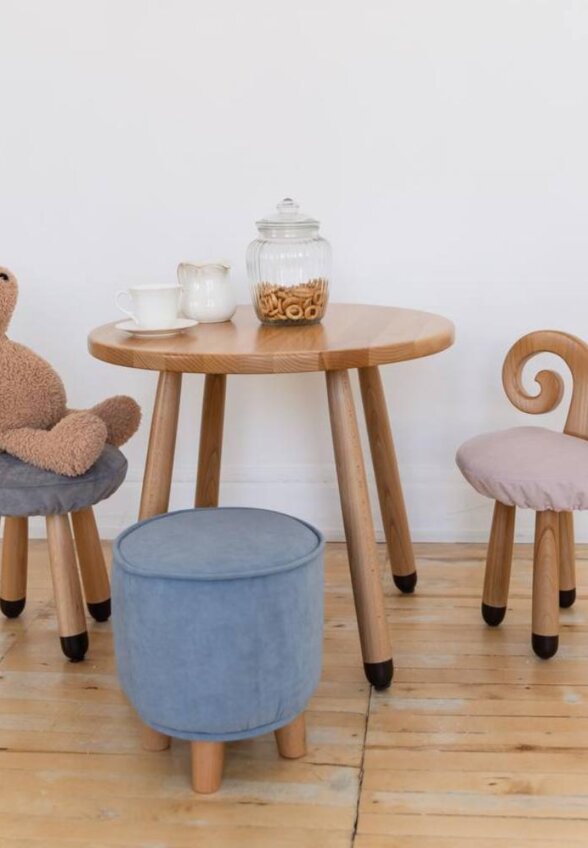 Пуф на буковых ножках Луна Софт Фурниче (LOONA soft furniture), голубой