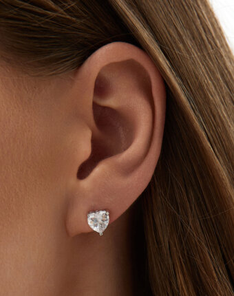 Серебряные серьги-гвоздики Софи с фианитами 7 мм MIE женщинам