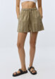 Шорты из смесового льна в полоску1  - превью