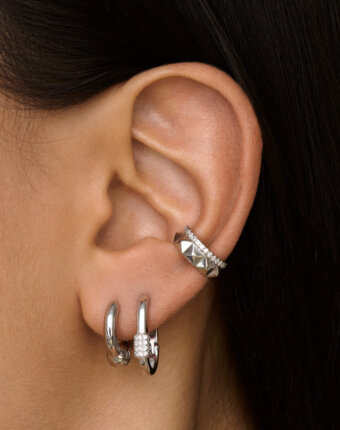 Серебряные серьги-конго с декоративным шариком MIESTILO  MIE женщинам
