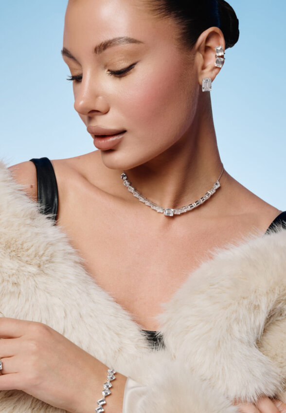 Серебряные крупные серьги ГРАЦИЯ с фианитом MIE