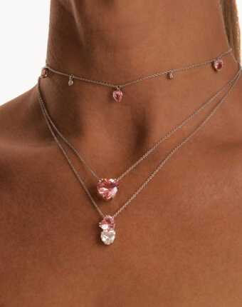 Серебряное колье ЛЮБОВЬ с подвеской-сердцем MIE женщинам