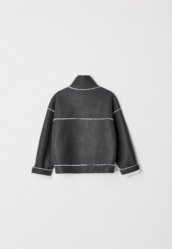 Дубленка из искусственной кожи для девочек