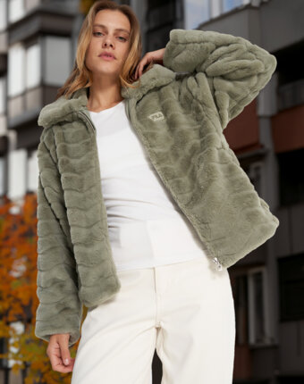 Куртка меховая женская FILA, Зеленый женщинам