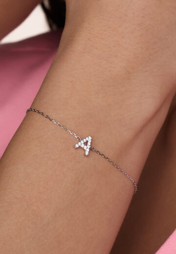 Серебряный браслет с буквой А MIESTILO MIE