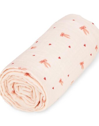 Плед муслиновый Кам Кам Копенгаген (Cam Cam Copenhagen) "Бантики", кремовый, 100 х 100 см детям