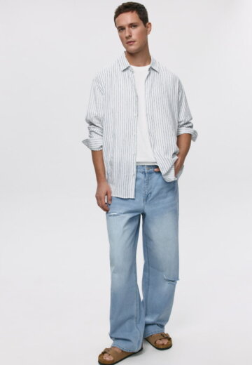 Рваные джинсы WIDE LEG