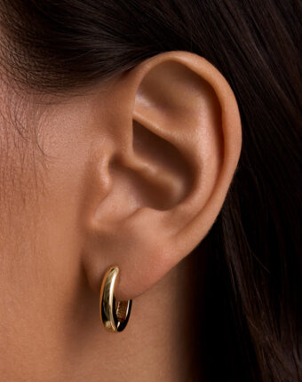 Серьги-конго из серебра в покрытии желтое золото MIE женщинам