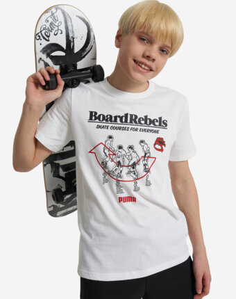 Футболка для мальчиков PUMA Mid90 S Graphic, Белый женщинам
