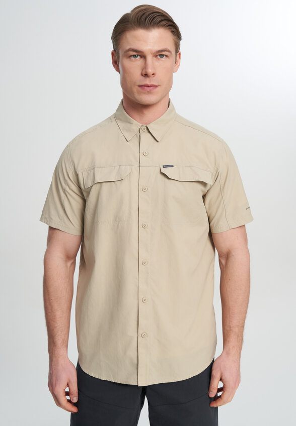 Рубашка с коротким рукавом мужская Columbia Silver Ridge 2.0 Short Sleeve Shirt, Бежевый