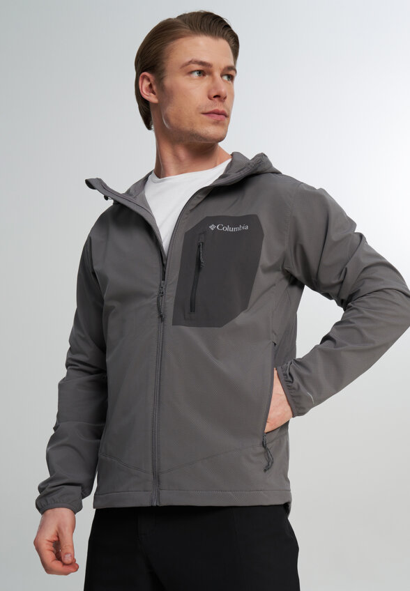 Ветровка мужская Columbia Tall Heights III Hooded Softshell, Серый