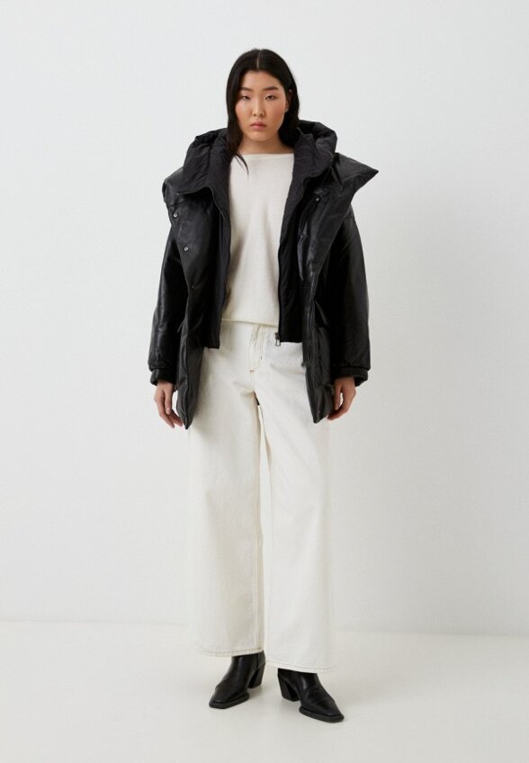 Куртка кожаная утепленная Снежная Королева