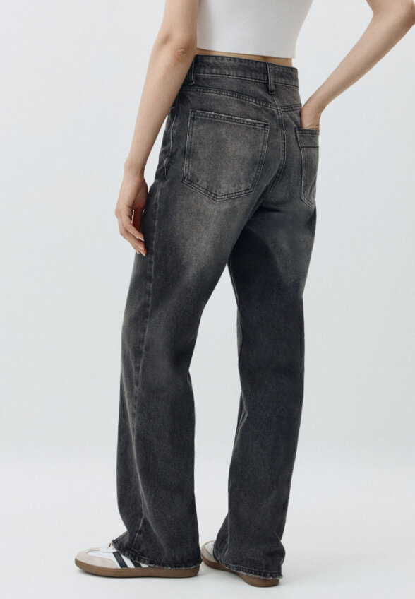 Джинсы Wide Leg с эффектом стирки