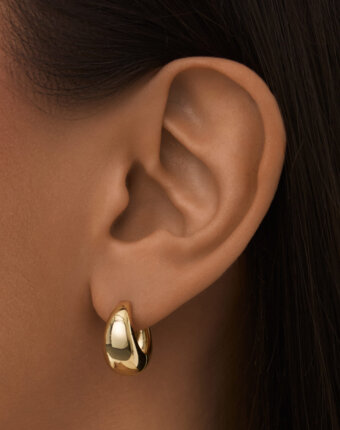 Серебряные серьги в форме капли в покрытии желтое золото MIE женщинам