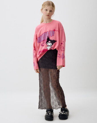 Лонгслив оверсайз с принтом Hello Kitty детям