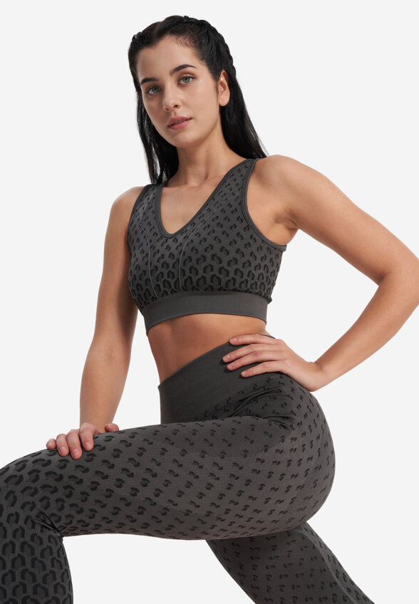 Топ бра спортивный Demix HighFlow Seamless Longline, Серый