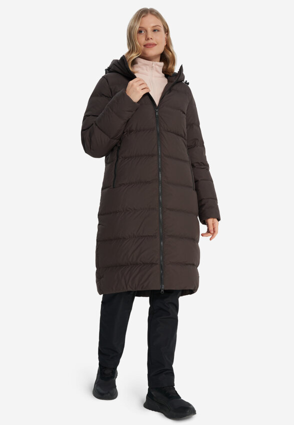 Пальто пуховое женское Jack Wolfskin Frozen Palace, Коричневый