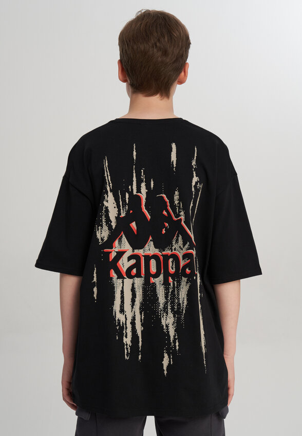 Футболка для мальчиков оверсайз Kappa, Черный