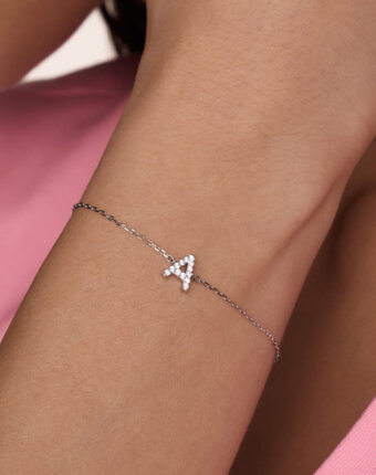 Серебряный браслет с буквой А MIESTILO MIE женщинам