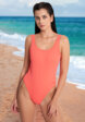 Купальник слитный женский Speedo Textd Belted Deep, Оранжевый1  - превью
