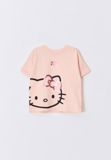 Футболка оверсайз с принтом Hello Kitty для девочек