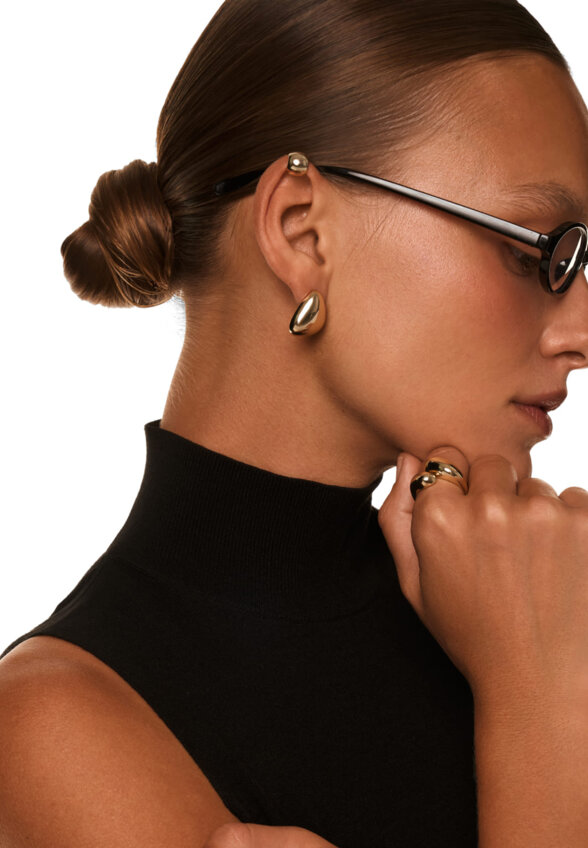 Серьги ПЕНЕЛОПА из серебра в покрытии желтое золото MIE