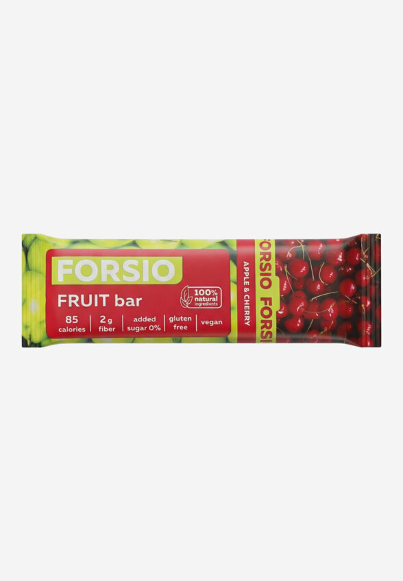 Фруктовый батончик Forsio с яблоком и вишней, 30 г, Мультицвет