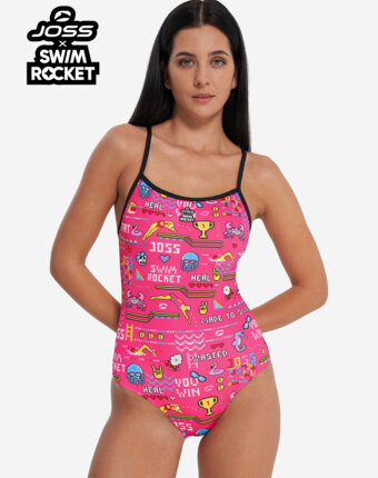 Купальник слитный женский Joss x Swim Rocket, Розовый женщинам