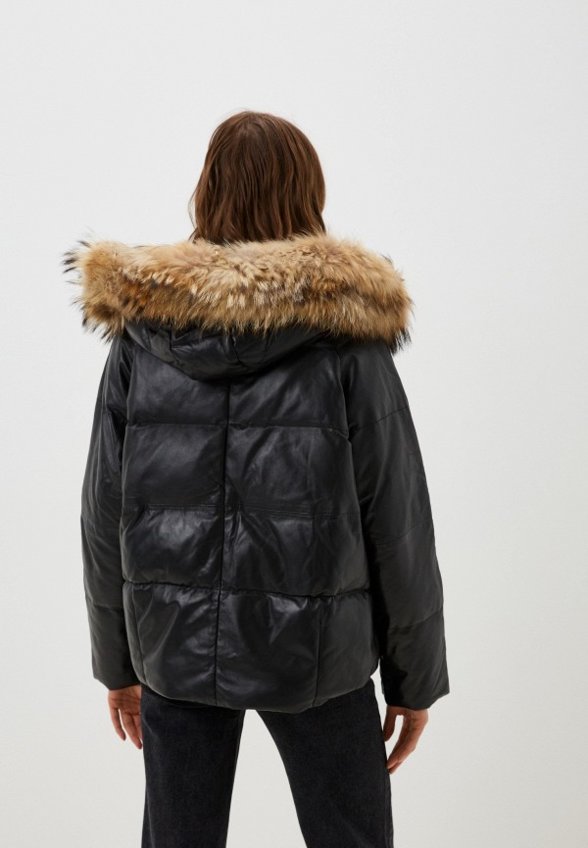 Куртка кожаная утепленная Снежная Королева