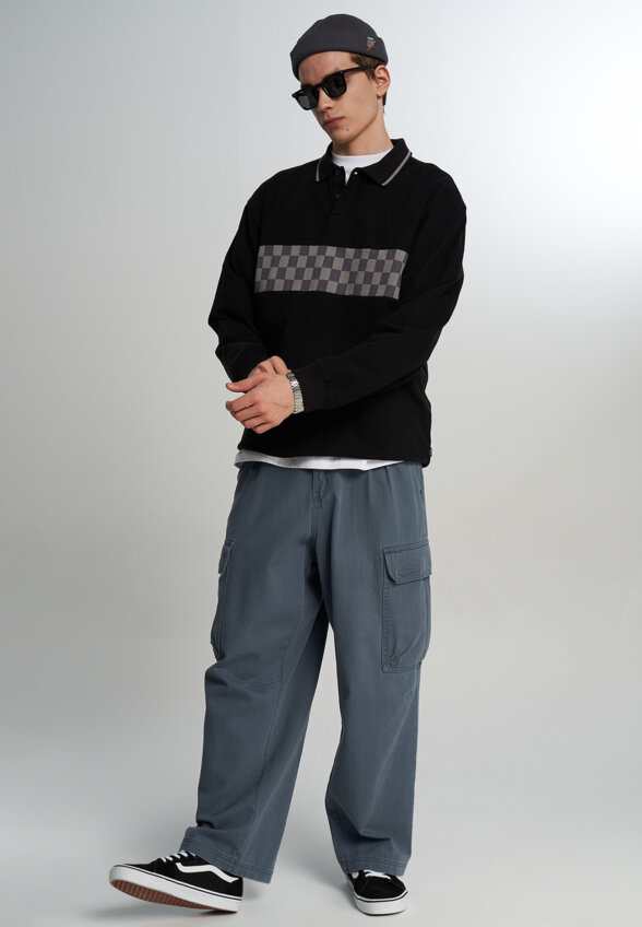 Лонгслив мужской Vans Medford Checkerboard LS, Черный