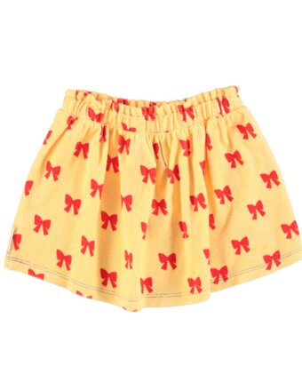 Юбка плюшевая Piupiuchick "Terry Red Bows", банты на желтом, 6 лет детям