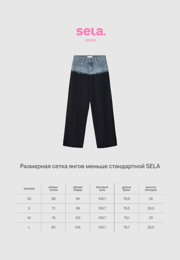 Комбинированные брюки из линейки SELA Young