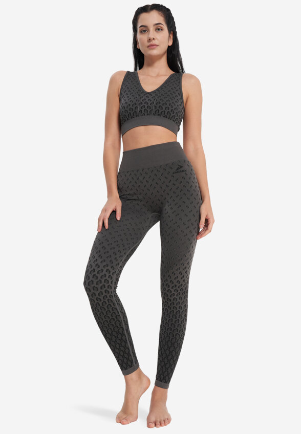 Легинсы женские Demix HighFlow Yoga Seamless Gfx, Серый