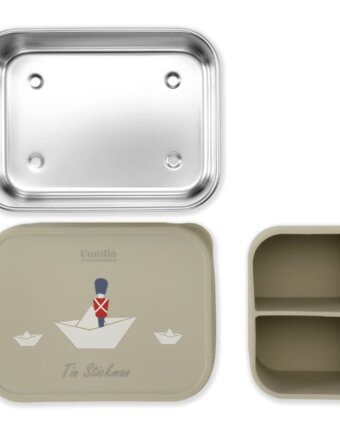 Ланч-бокс с разделителями Vanilla Copenhagen "Tin Stickman", теплый серый женщинам