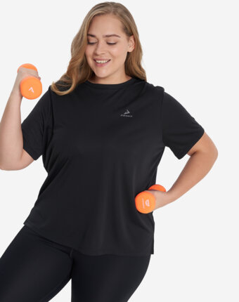 Футболка женская Demix, Plus Size, Черный женщинам