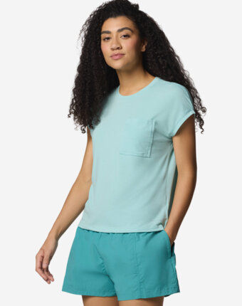 Футболка женская Columbia Boundless Trek Short Sleeve Tee, Голубой женщинам